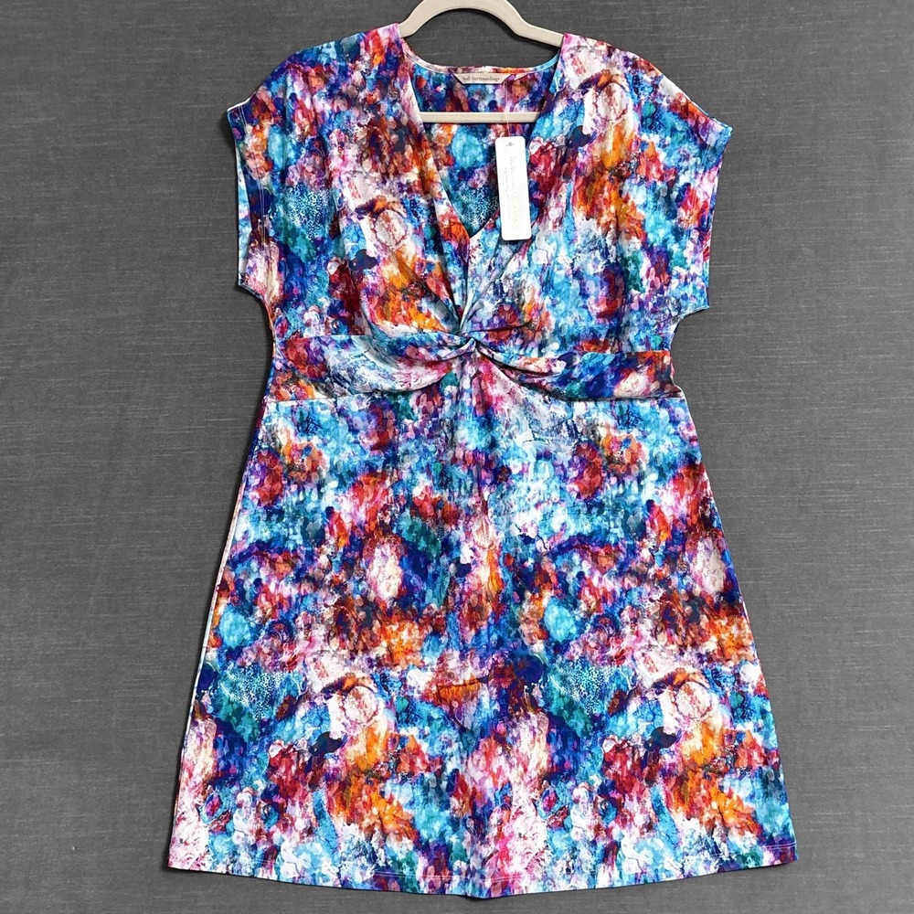 NEW Soft Surroundings Swim Dress Cover Up Medium Multi Abstract Print Day Spa
